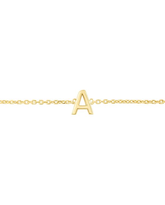 14K Mini Initials Bracelet - ALL LETTERS