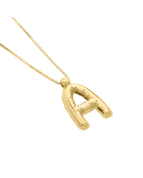 14K Helium Initial Pendant - ALL LETTERS