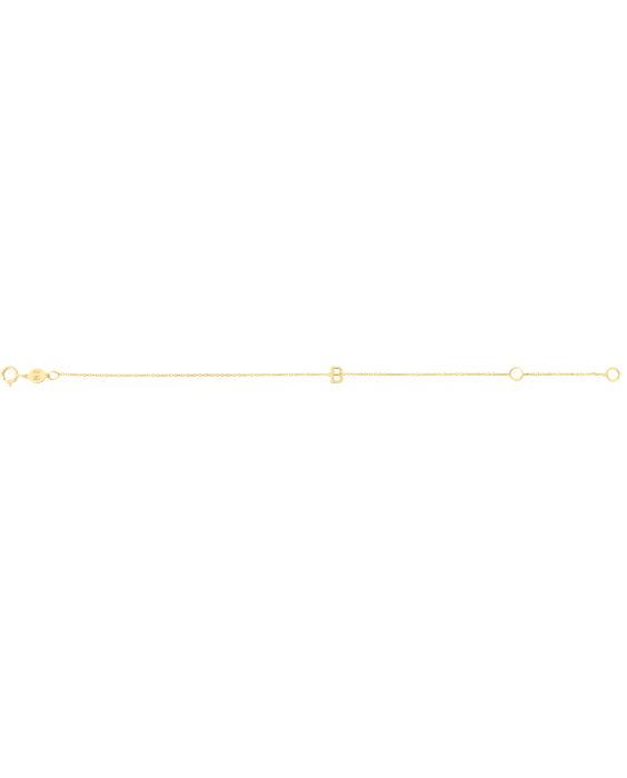14K Mini Initial B Bracelet