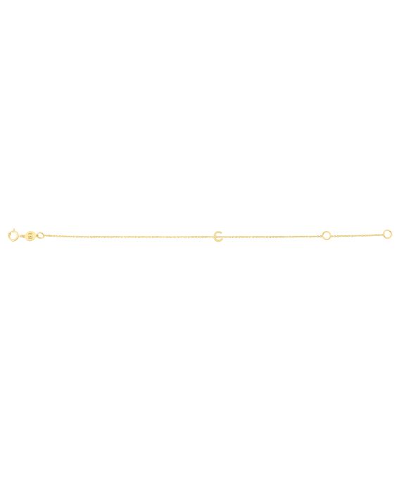 14K Mini Initial C Bracelet