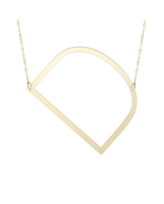 14K Gold Large Initial D Necklace