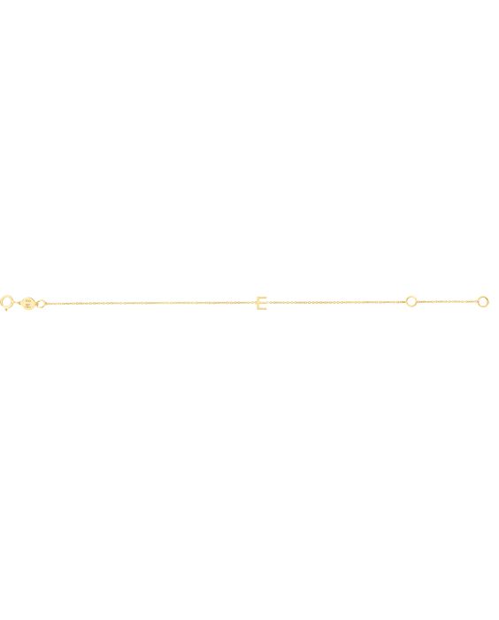 14K Mini Initial E Bracelet