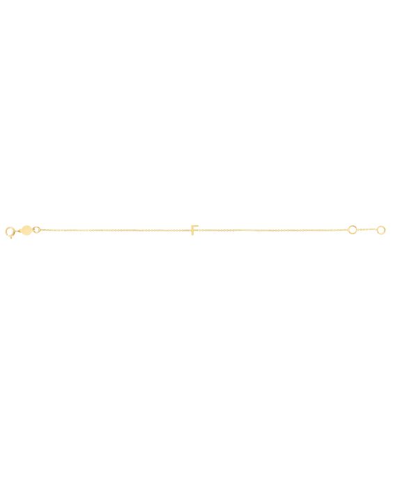 14K Mini Initial F Bracelet
