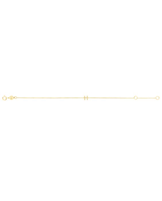 14K Mini Initial H Bracelet