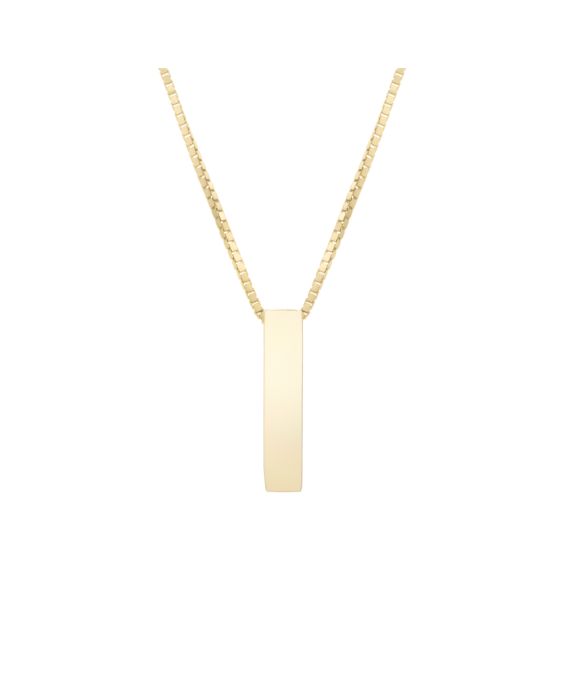 14K Gold Block Letter Initial I Necklace