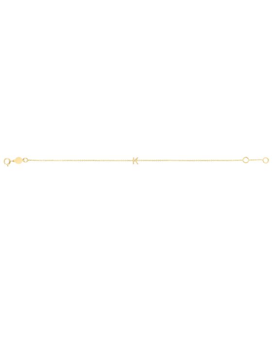 14K Mini Initial K Bracelet