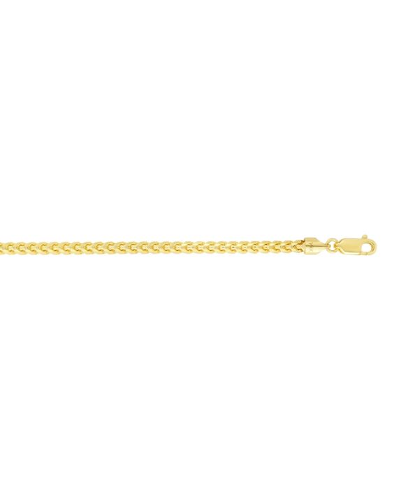 14K Gold 4mm Diamond Cut Round Franco Chain 