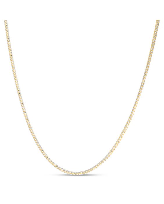14K 2.3mm Round Pave Franco Chain