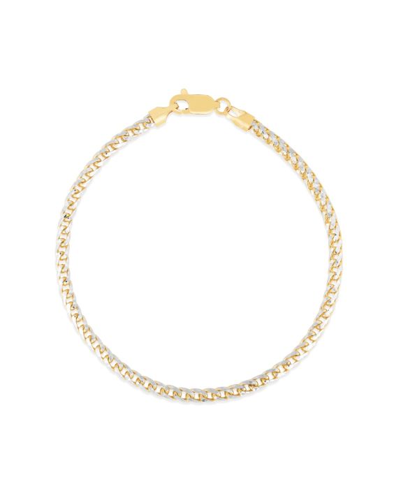 14K 3.2mm Round Pave Franco Chain
