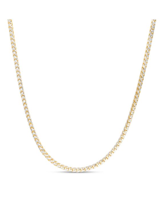 14K 3.2mm Round Pave Franco Chain