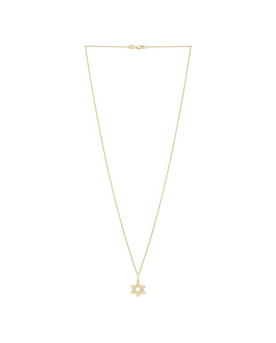 14K Gold Star of David Pendant