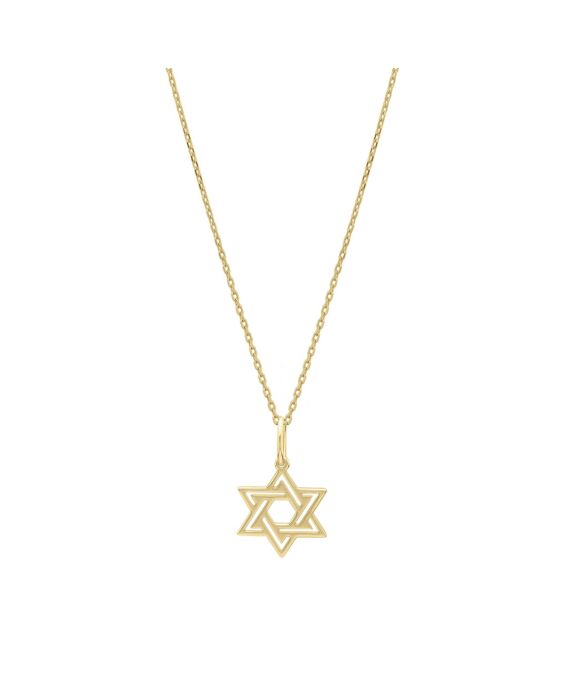 14K Gold Star of David Pendant