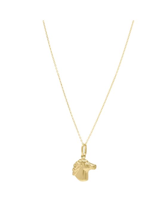 14K Medium Horse Head Pendant 