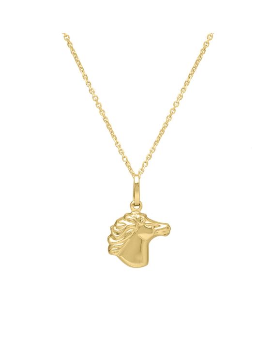 14K Medium Horse Head Pendant 