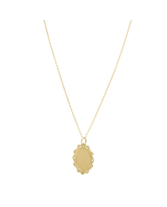 14K Baroque Round Pendant 