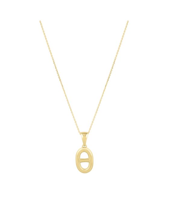 14K Puff Mariner Link Pendant 