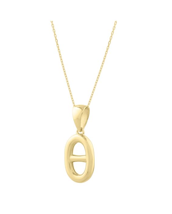 14K Puff Mariner Link Pendant 