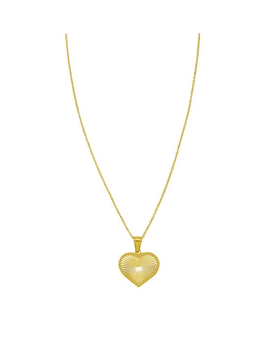 14K Radiating Heart Necklace