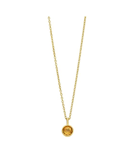 14K Citrine Birthstone Pendant