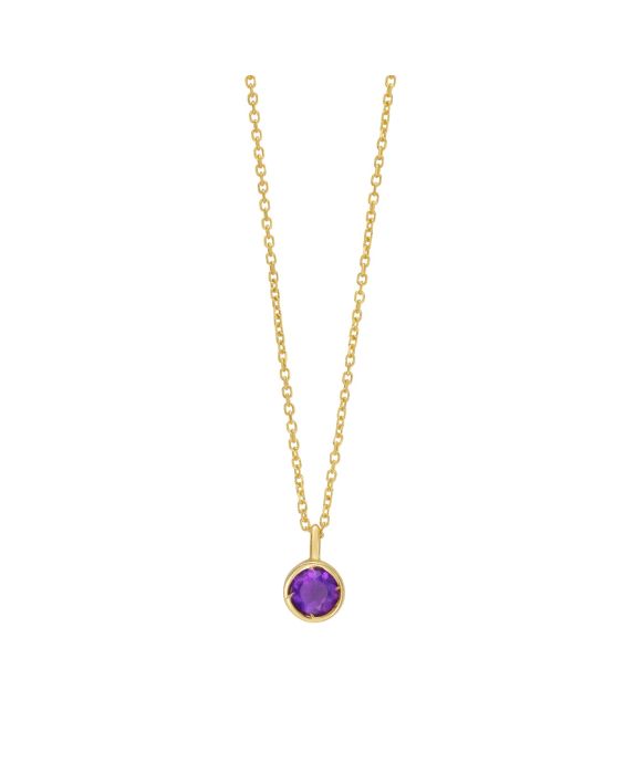 14K Amethyst Birthstone Pendant