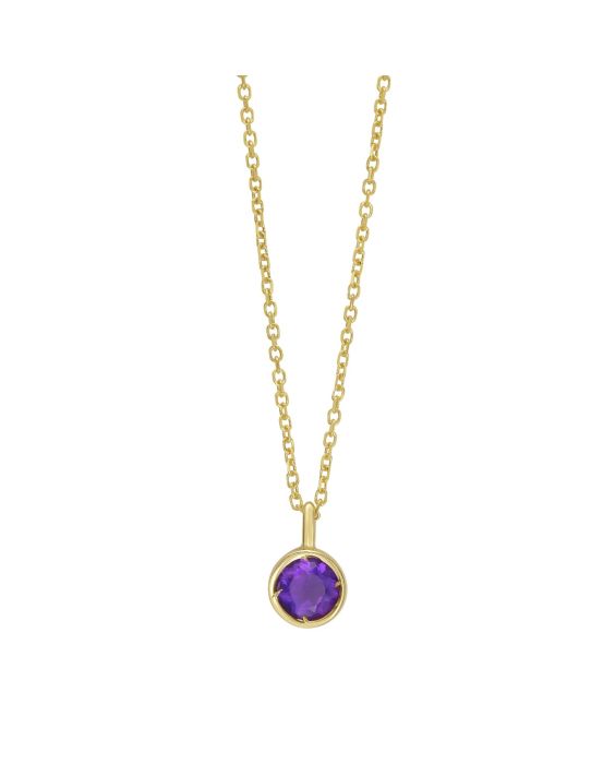 14K Amethyst Birthstone Pendant
