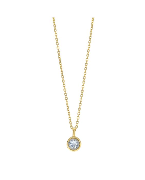 14K Aquamarine Birthstone Pendant