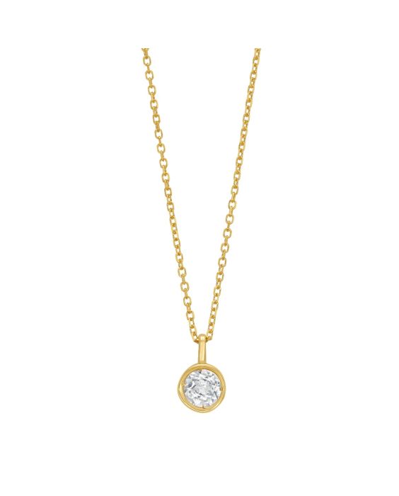 14K White Topaz Birthstone Pendant