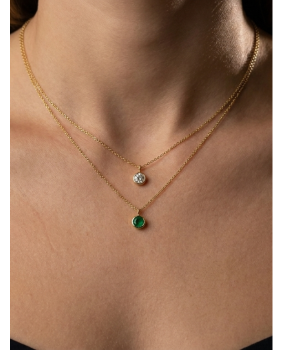 14K White Topaz Birthstone Pendant