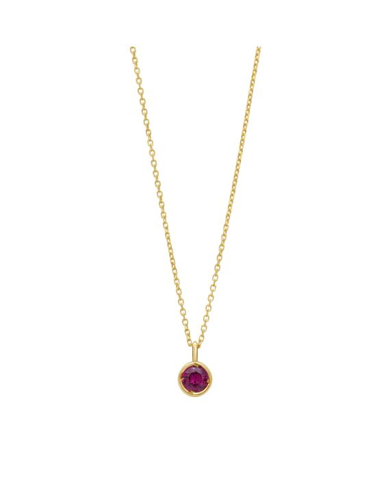 14K Created Ruby Birthstone Pendant