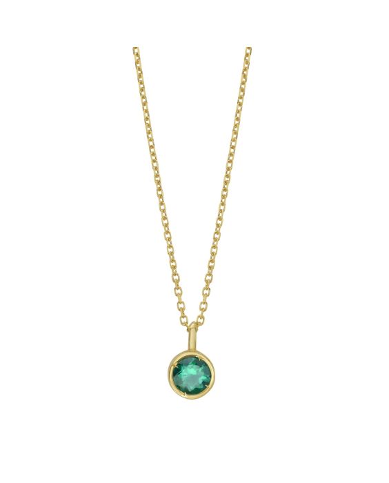 14K Created Emerald Birthstone Pendant