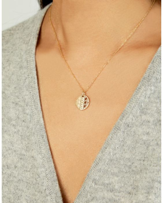 14K Diamond Vann&egrave;rie Coin Pendant