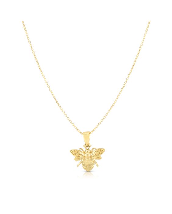 14K Gold Bumble Bee Necklace