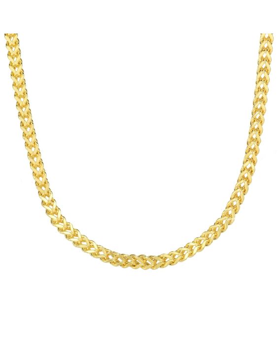 14K Gold 4.4mm Semi-Solid Square Franco Chain