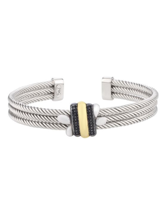 Silver & 18K Men's Triple Knot Cuff