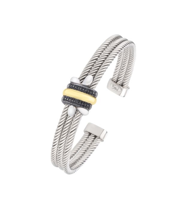Silver & 18K Men's Triple Knot Cuff