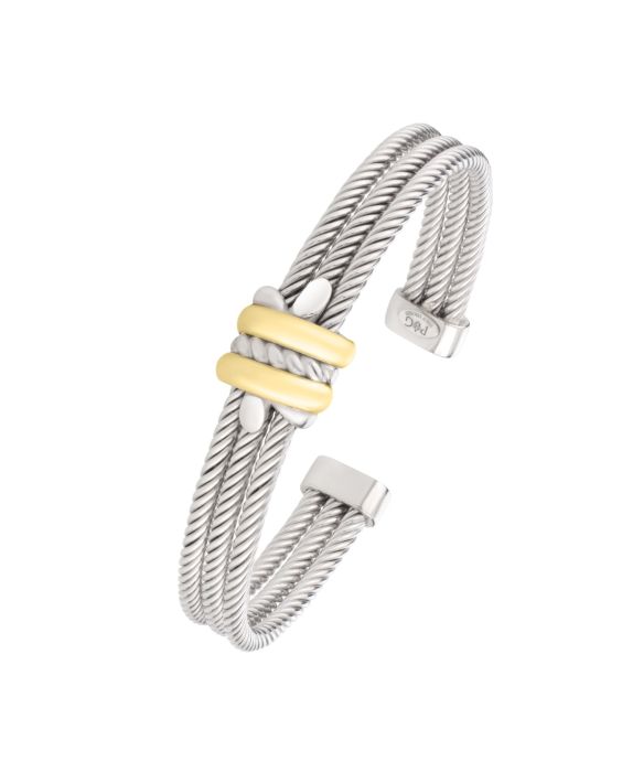 Silver & 18K Men's Triple Knot Cuff