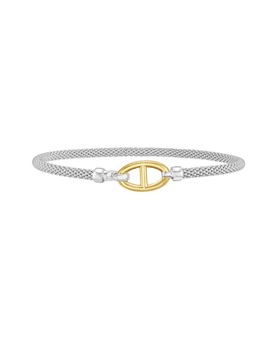 Silver & 18K Prosecco Anchor Bangle