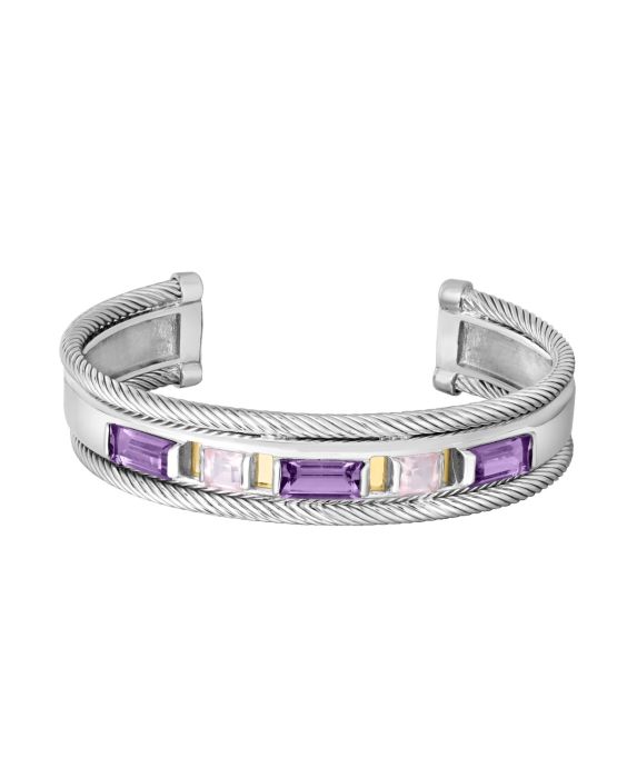 Silver & 18K Gold Madison Amethyst Cuff