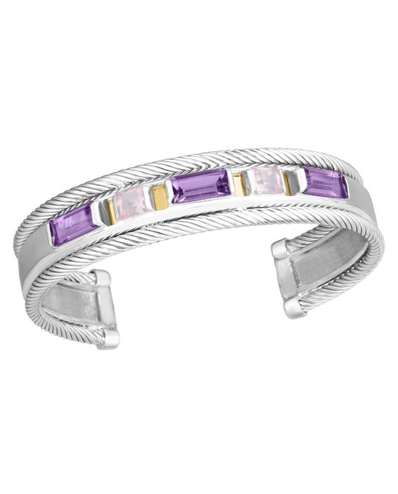 Silver & 18K Gold Madison Amethyst Cuff