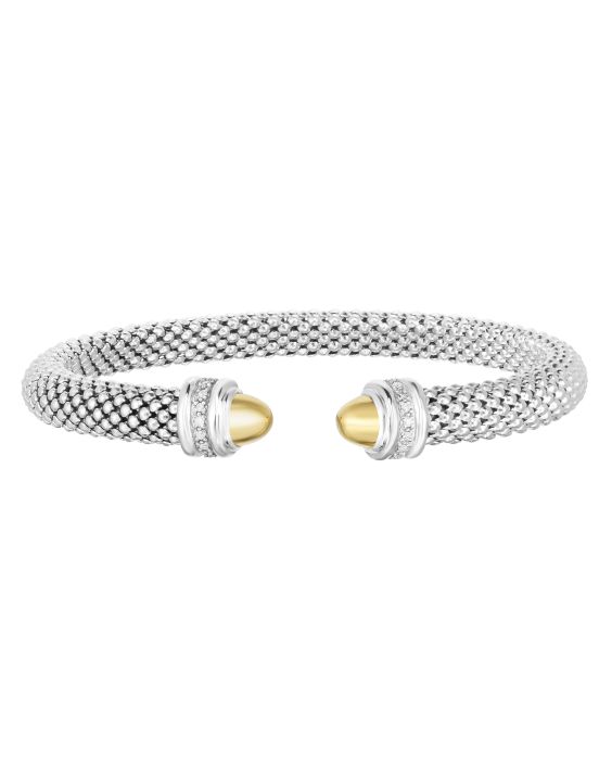 Silver & 18K Prosecco Diamond Cuff