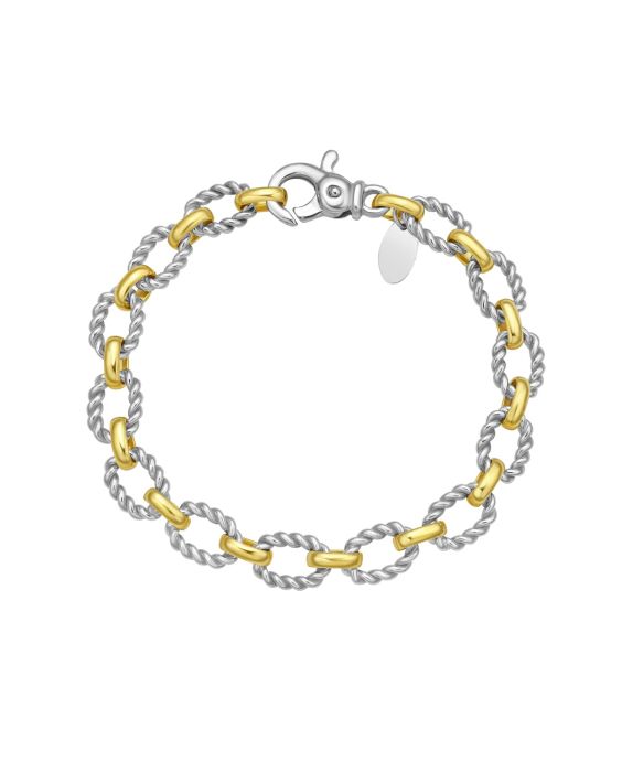 Silver & 18K Oval Link Chain