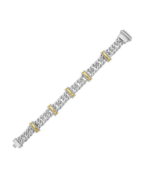 Silver & 18K Curb Link Bracelet