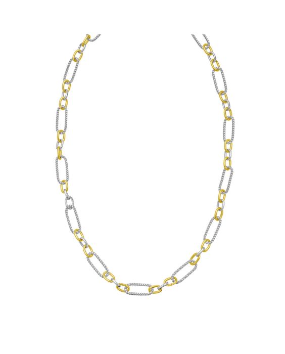 Silver &amp; 18K Large Alternating Figaro Chain