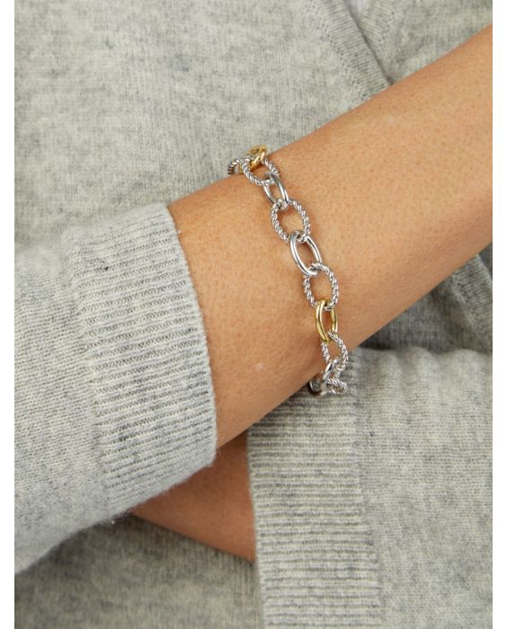 Silver & 18K Milano Link Bracelet