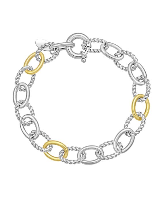 Silver & 18K Milano Link Bracelet