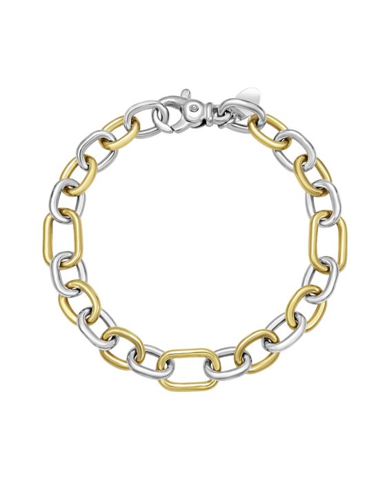 Silver & 18K Lucida Five & One Paperclip Link Bracelet