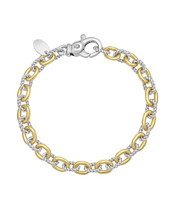 Silver & 18K San Zeno Link Bracelet