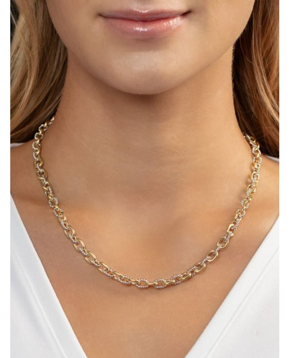 Silver & 18K San Zeno Link Necklace
