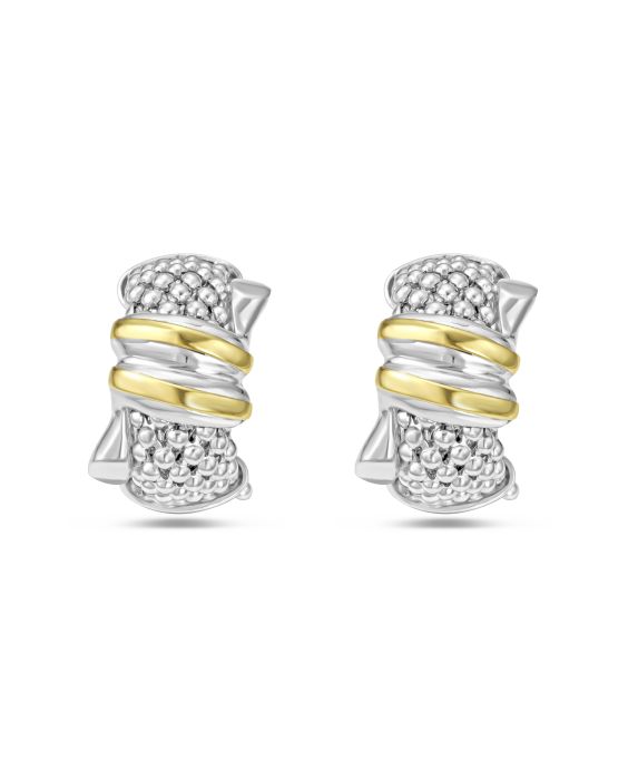 Silver & 18K Gold Prosecco Knot Half Moon Earrings