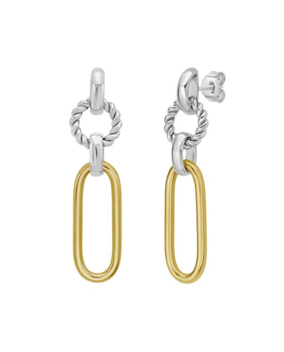 Silver & 18K Gold Links Earrings